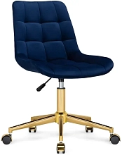 Кресло компьютерное Честер синий золото
