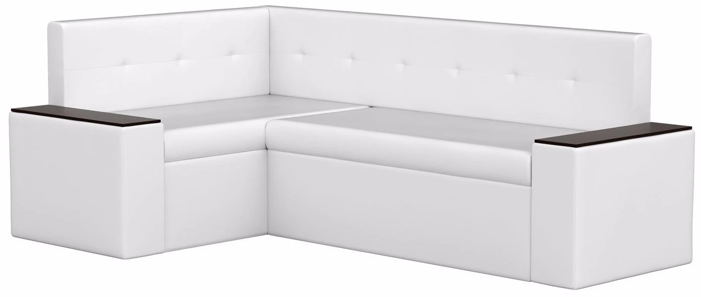 белый угловой диван из экокожи на кухню