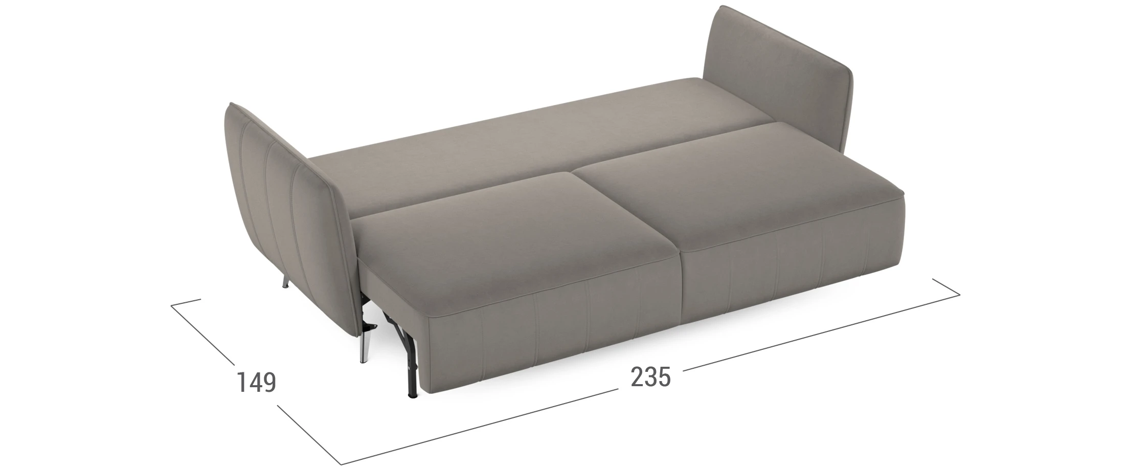 ширина дивана в разложенном виде