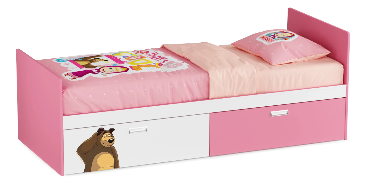 Детские кроватки от 3 с Машей и медведь