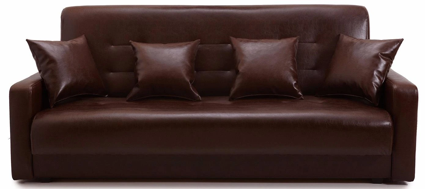 диван угловой из экокожи коричневый