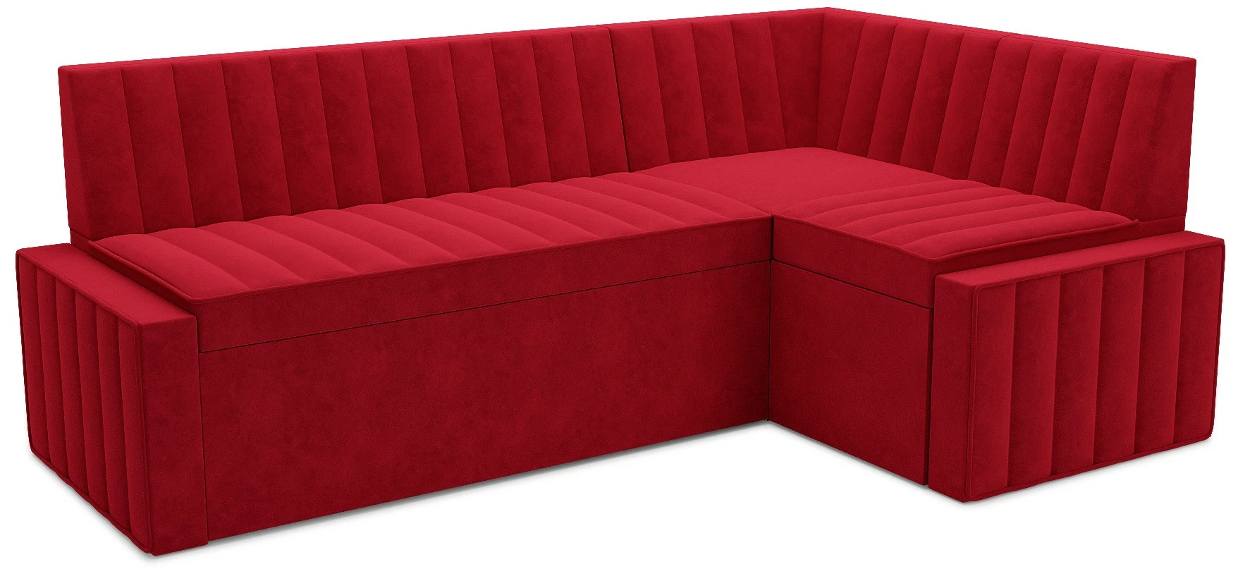 Угловой красный кухонный диван