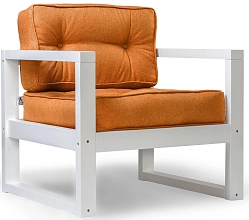 Кресло Астер оранжевый рогожка сосна