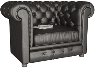 Кресло Честер (Честерфилд) черный ВИСКАФОРС Икеа (IKEA)