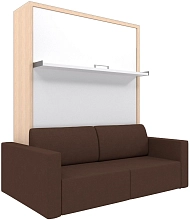 Шкаф-кровать трансформер Смарт с диваном oak/brown