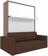 Шкаф-кровать трансформер Смарт с диваном ash/brown