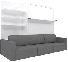 Шкаф-кровать трансформер Смарт с диваном и полкой white