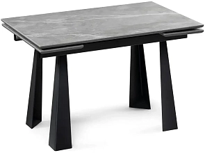 Стол обеденный Бэйнбрук 120х80х76 серый мрамор / графит
