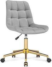 Кресло компьютерное Честер светло-серый золото