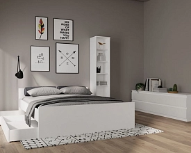 Кровать ОРИОН с ортопедическим основанием 140х200 белый Икеа (IKEA)
