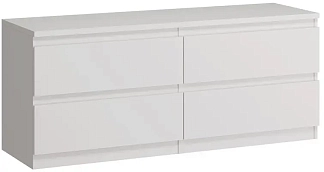 Комод КАСТОР длинный с четырьмя ящиками белый Икеа (IKEA)